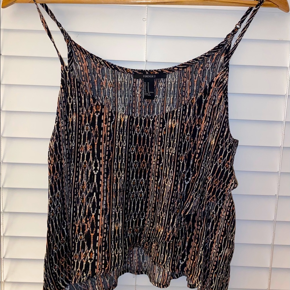 Black cropped tank top